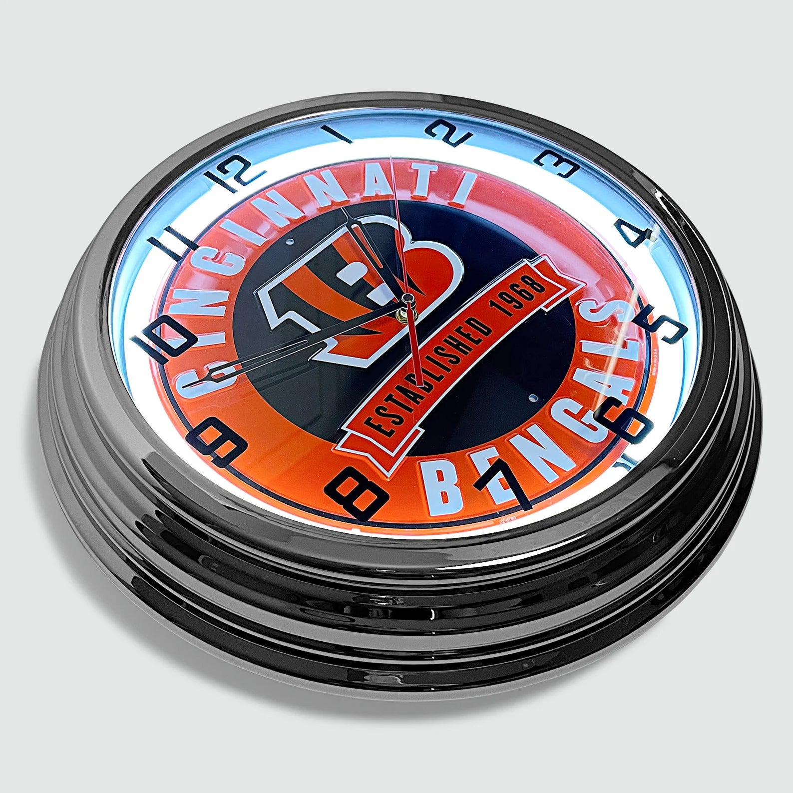 Cincinnati Bengals - Metal White Neon Clock For the Sports Lover Sign Box Co.