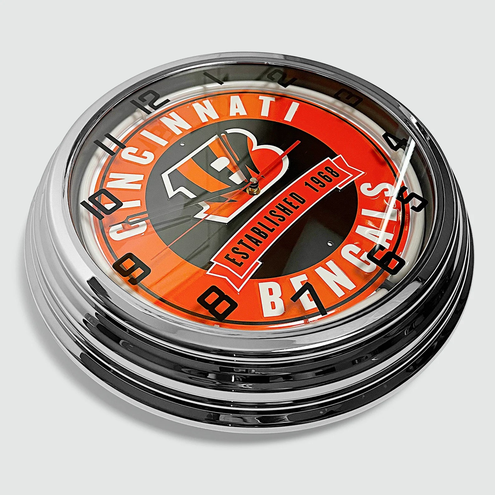 Cincinnati Bengals - Metal White Neon Clock For the Sports Lover Sign Box Co.