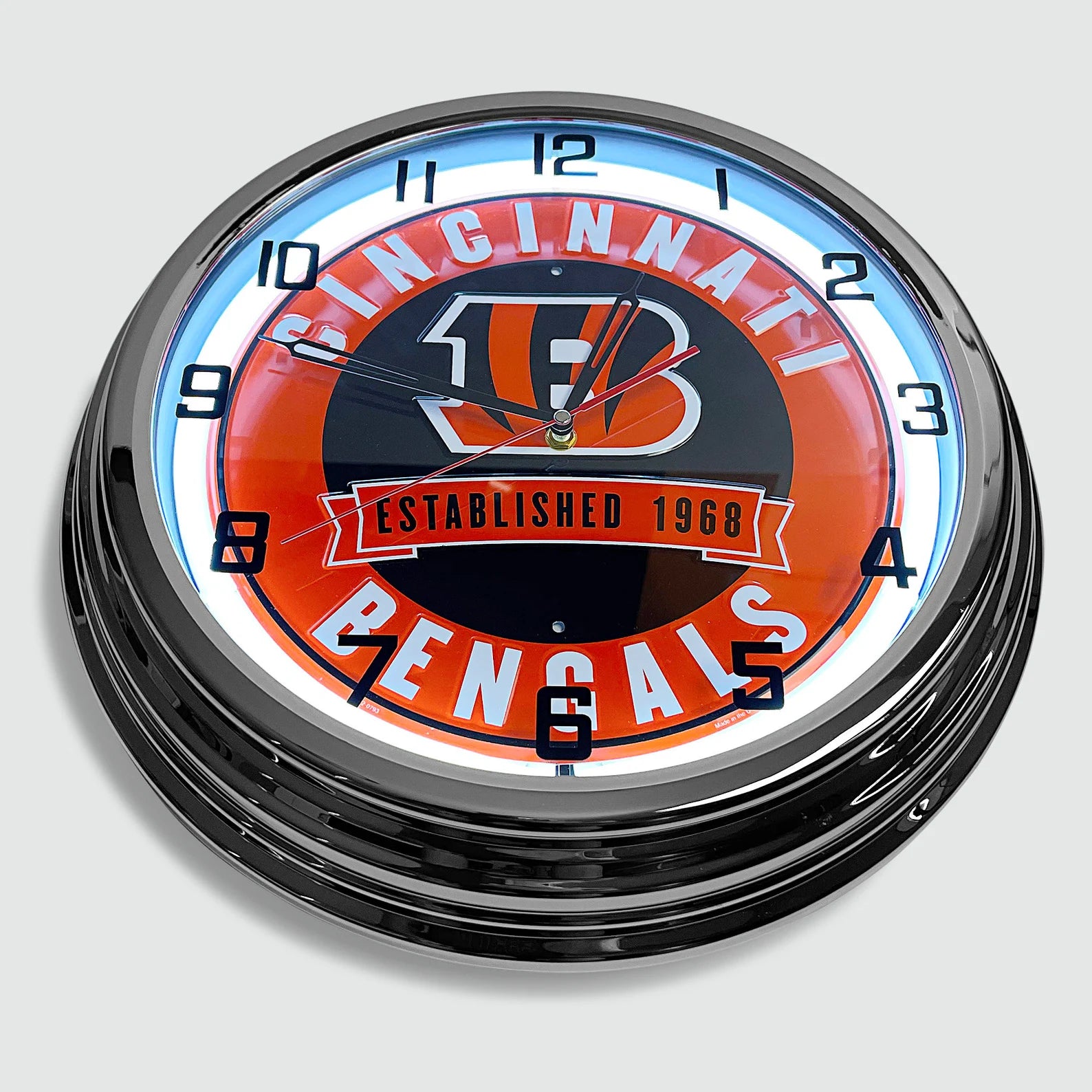 Cincinnati Bengals - Metal White Neon Clock For the Sports Lover Sign Box Co.