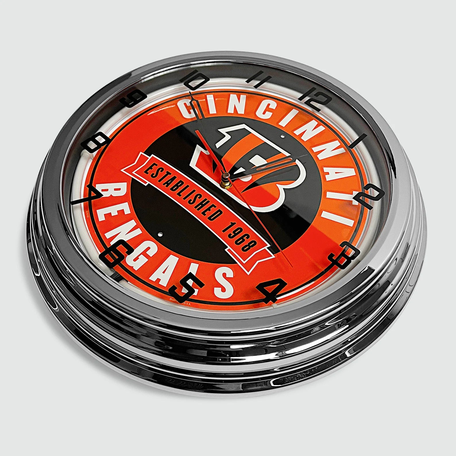 Cincinnati Bengals - Metal White Neon Clock For the Sports Lover Sign Box Co.