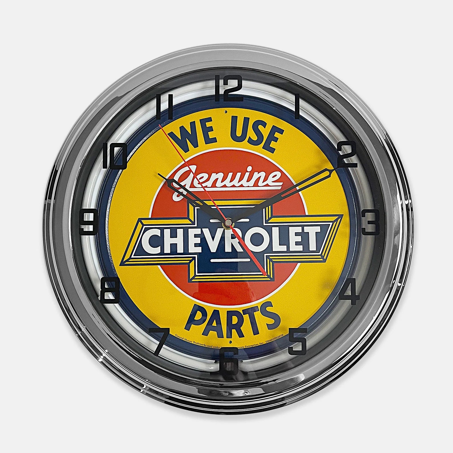 Genuine Chevrolet Parts - Metal White Neon Clock