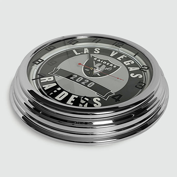 Las Vegas Raiders - Metal White Neon Clock For the Sports Lover Sign Box Co.
