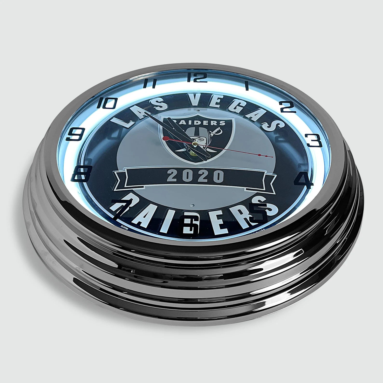 Las Vegas Raiders - Metal White Neon Clock For the Sports Lover Sign Box Co.