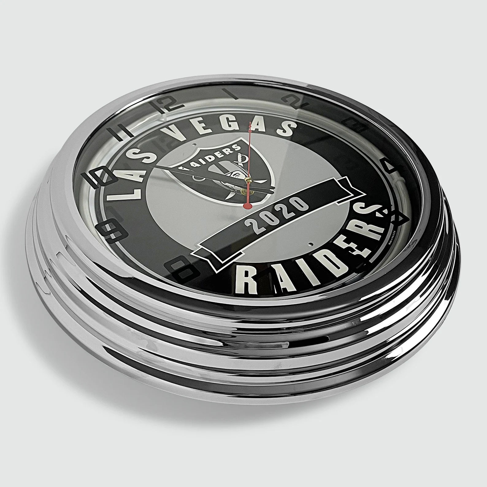 Las Vegas Raiders - Metal White Neon Clock For the Sports Lover Sign Box Co.