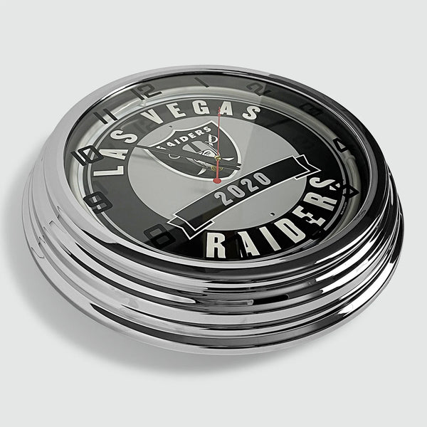 Las Vegas Raiders - Metal White Neon Clock For the Sports Lover Sign Box Co.