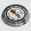 Chevrolet Corvette - Metal White Neon Clock For the Gear Head Sign Box Co.