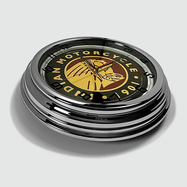 Indian Motorcycles - Metal White Neon Clock For the Gear Head Sign Box Co.