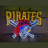 Pittsburgh Pirates neon sign featuring 'PIRATES' lettering and crossed swords