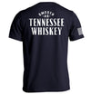 Black short-sleeve T-shirt with Tennessee Whiskey graphic on back