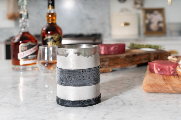 Nesh Whiskey Chiller and Double Wall Glass Tumbler Set