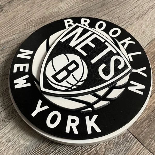 Brooklyn Nets - Layered Wood Sign For the Sports Lover Arizona Copper Beard