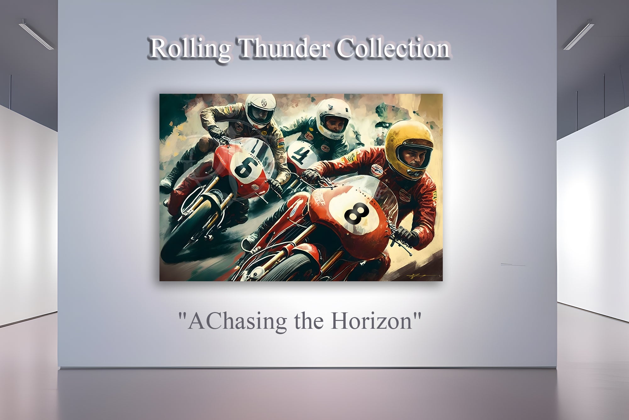 Retro Café Racer - Gallery Wrapped Canvas For the Man Cave GJG Studios