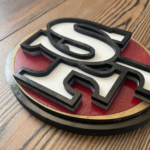 San Francisco 49ers- Layered Wood Sign For the Sports Lover Arizona Copper Beard