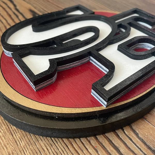 San Francisco 49ers- Layered Wood Sign For the Sports Lover Arizona Copper Beard