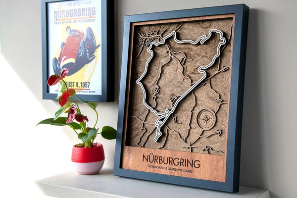 Nürburgring - Formula 1 - 3D Wood Track Map For the Gear Head Karta Trek