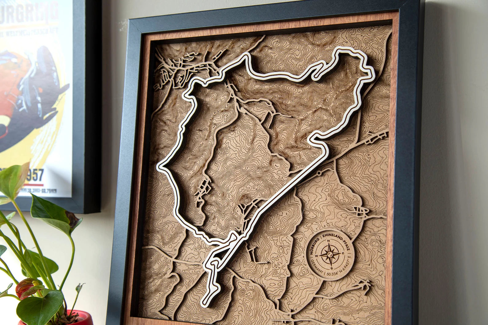 Nürburgring - Formula 1 - 3D Wood Track Map For the Gear Head Karta Trek
