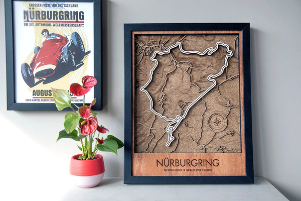 Nürburgring - Formula 1 - 3D Wood Track Map For the Gear Head Karta Trek