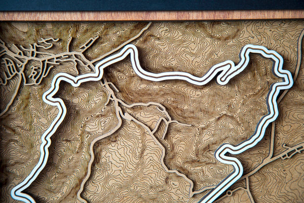 Nürburgring - Formula 1 - 3D Wood Track Map For the Gear Head Karta Trek