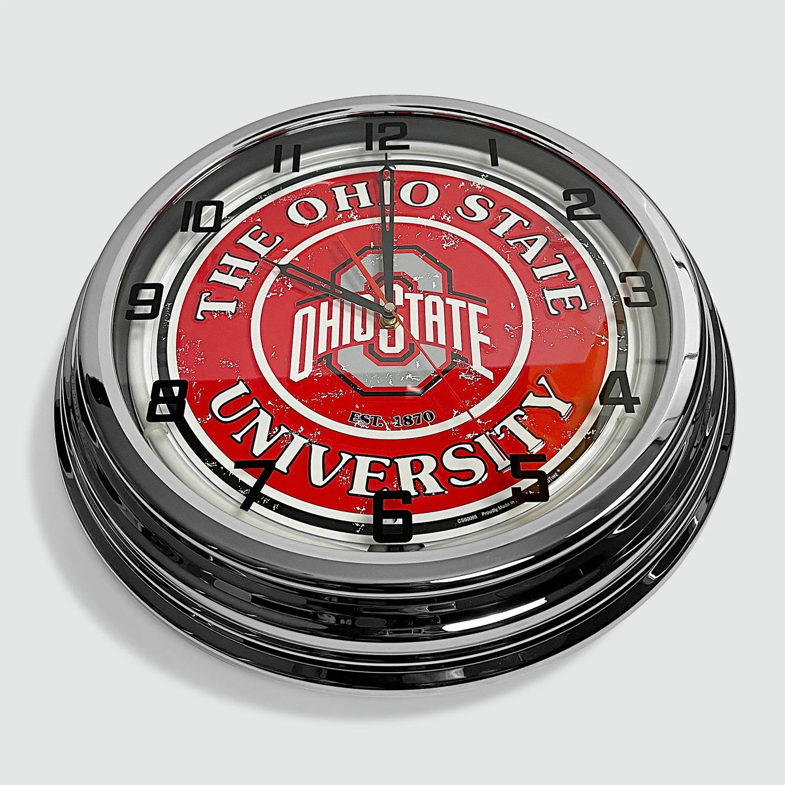 Ohio State University - Metal White Neon Clock For the Sports Lover Sign Box Co.