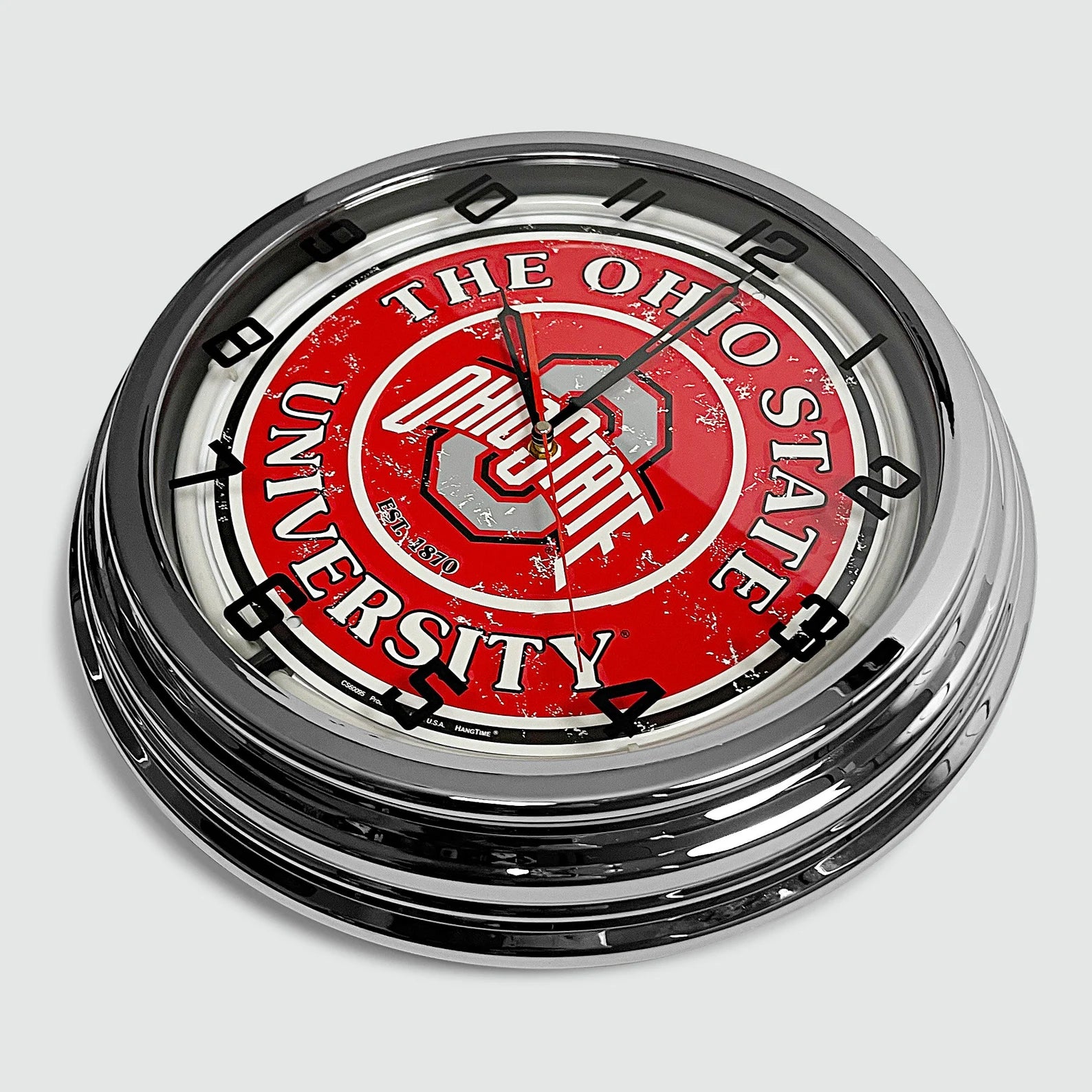 Ohio State University - Metal White Neon Clock For the Sports Lover Sign Box Co.