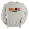 Heather gray crewneck sweatshirt with America Runs on Bourbon and Freedom graphic