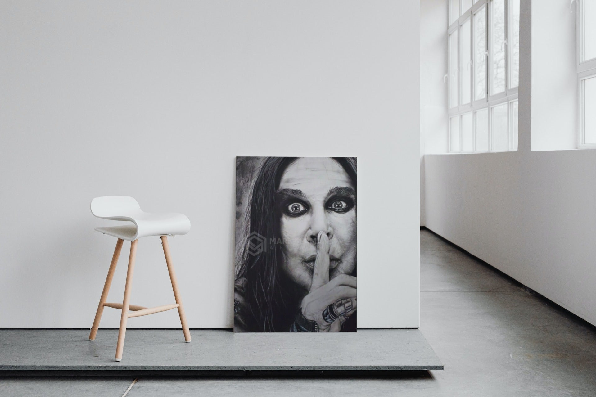 Ozzy Osbourne Charcoal Portrait – Gallery Wrapped Canvas For the Music Lover Mark Seamans Art