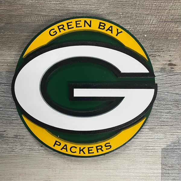 Green Bay Packers - Layered Wood Sign For the Sports Lover Arizona Copper Beard