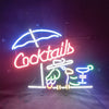 Cocktails with Under Umbrella Parrot Neon Signs