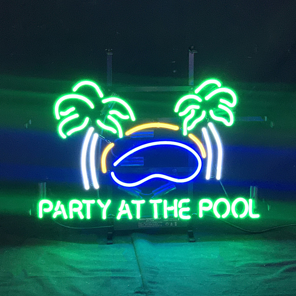 Party At The Pool Palm Tree Neon Signs