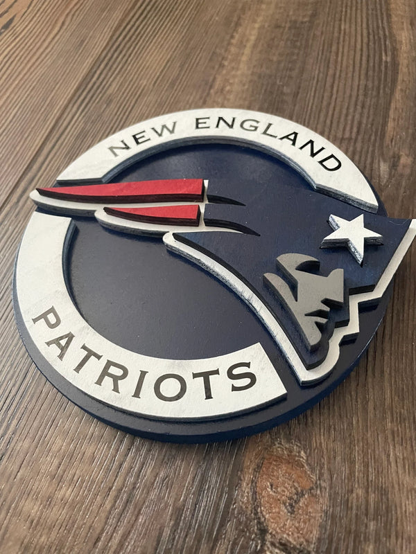 New England Patriots - Layered Wood Sign For the Sports Lover Arizona Copper Beard