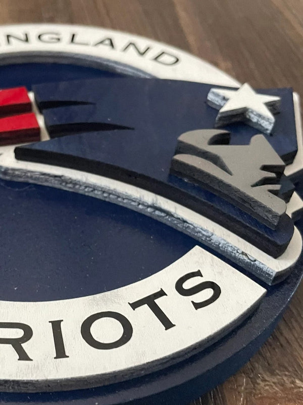 New England Patriots - Layered Wood Sign For the Sports Lover Arizona Copper Beard