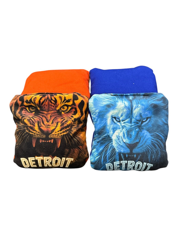 Detroit Football Baseball Team All Weather Slick and Stick CORNHOLE Bags