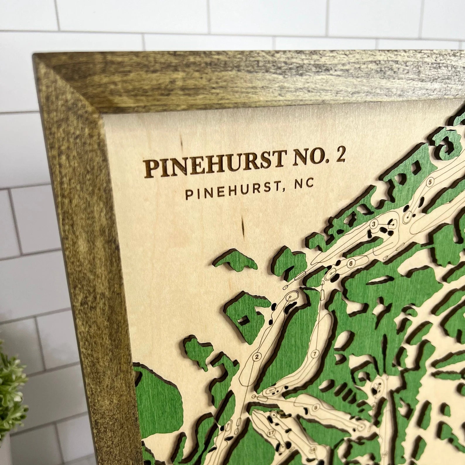 Pinehurst No. 2 - Handmade Wood Course Map For the Sports Lover Bauer Gift Co.