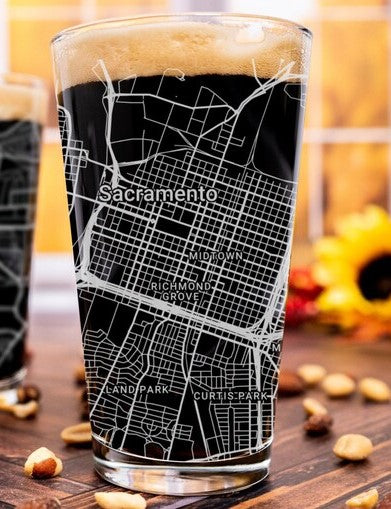 City Map Pint Glass - Top 50 US Cities