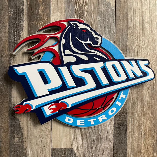 Detroit Pistons - Layered Wood Sign For the Sports Lover Arizona Copper Beard