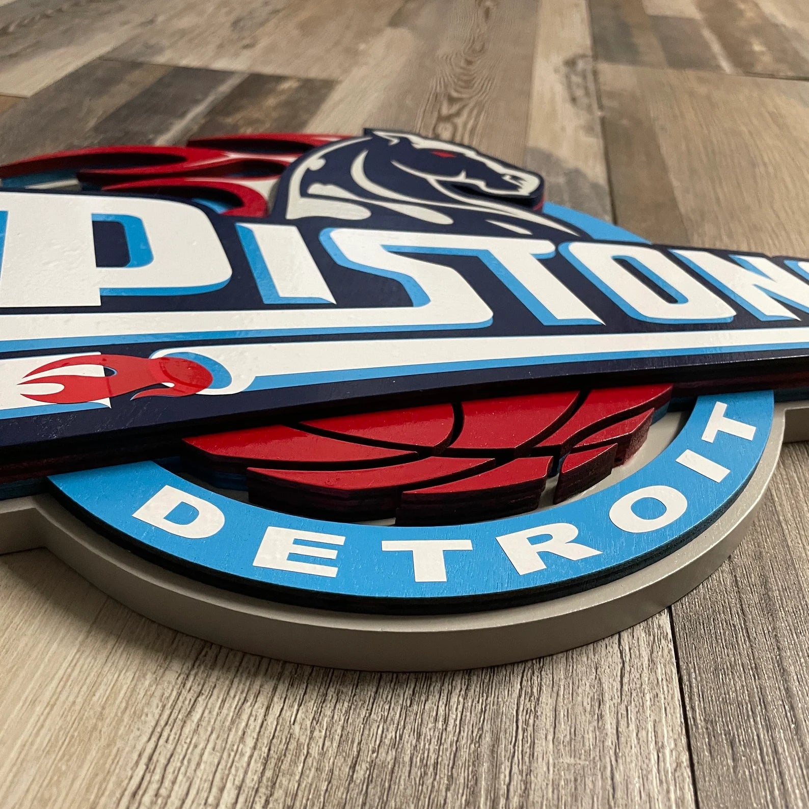 Detroit Pistons - Layered Wood Sign For the Sports Lover Arizona Copper Beard