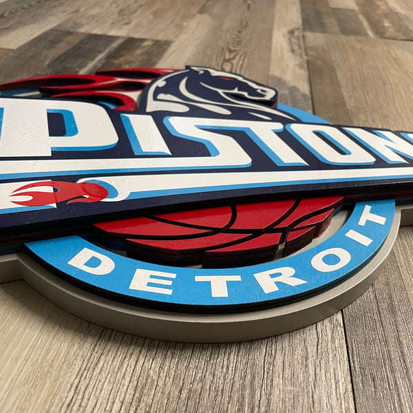 Detroit Pistons - Layered Wood Sign For the Sports Lover Arizona Copper Beard