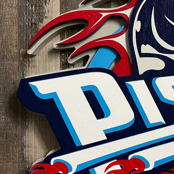 Detroit Pistons - Layered Wood Sign For the Sports Lover Arizona Copper Beard
