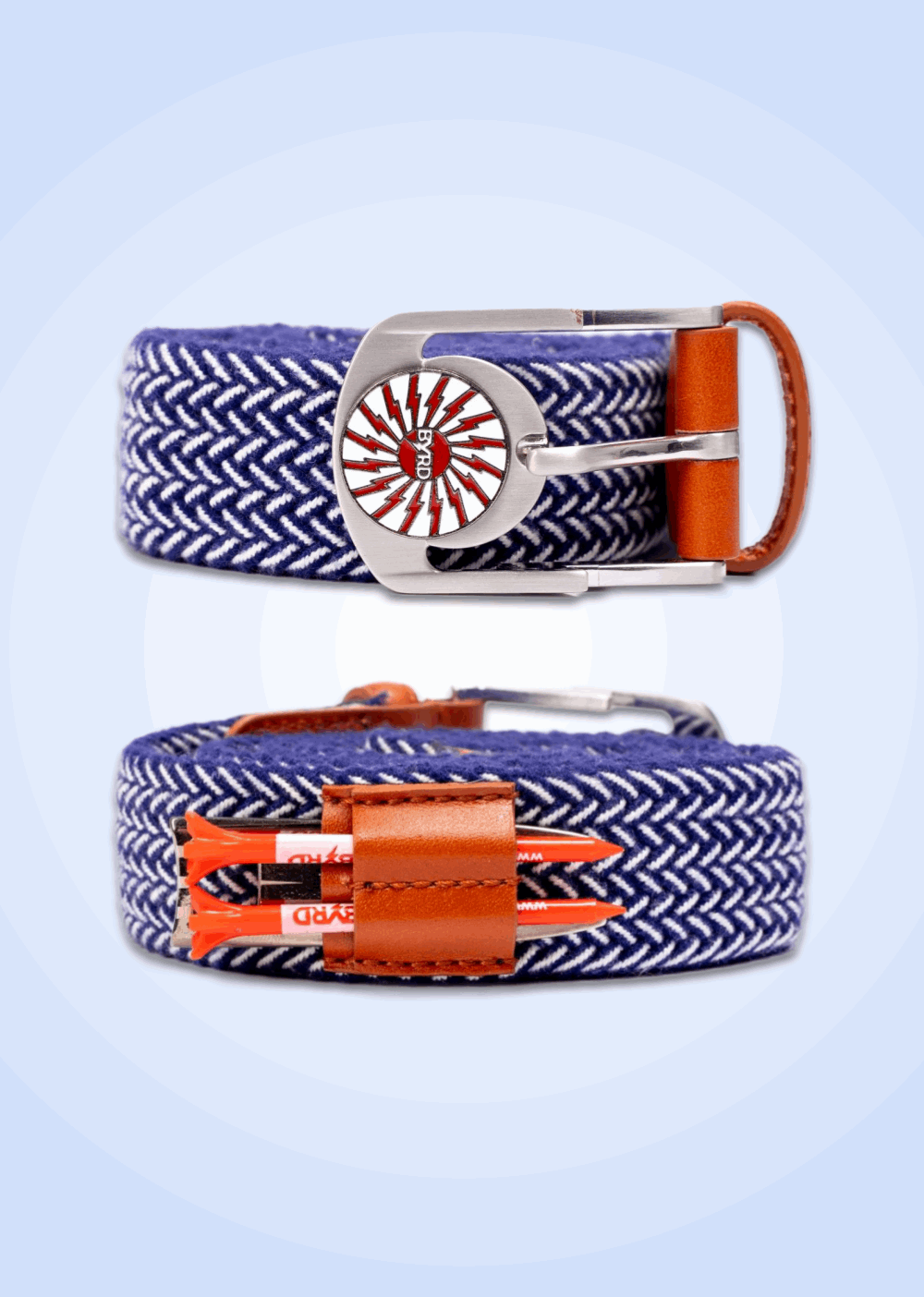 THE BRAIDED BYRD GOLF BELT ♠ Blue/White