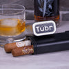 Tübr cigar tube case in black with silver Tübr logo