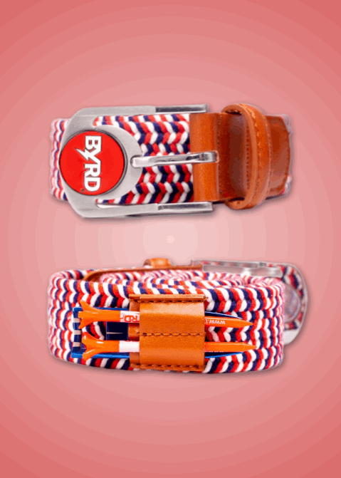 THE BRAIDED BYRD GOLF BELT ♠ Red/White/Blue