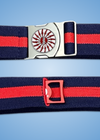 THE BYRD GOLF BELT ✶ Blue / Red Stripe