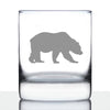 Bear Whiskey Rocks Glass - Cabin Themed Gifts or Rustic Decor for Men and Women - Fun Whisky Drinking Tumbler - 10.25 oz