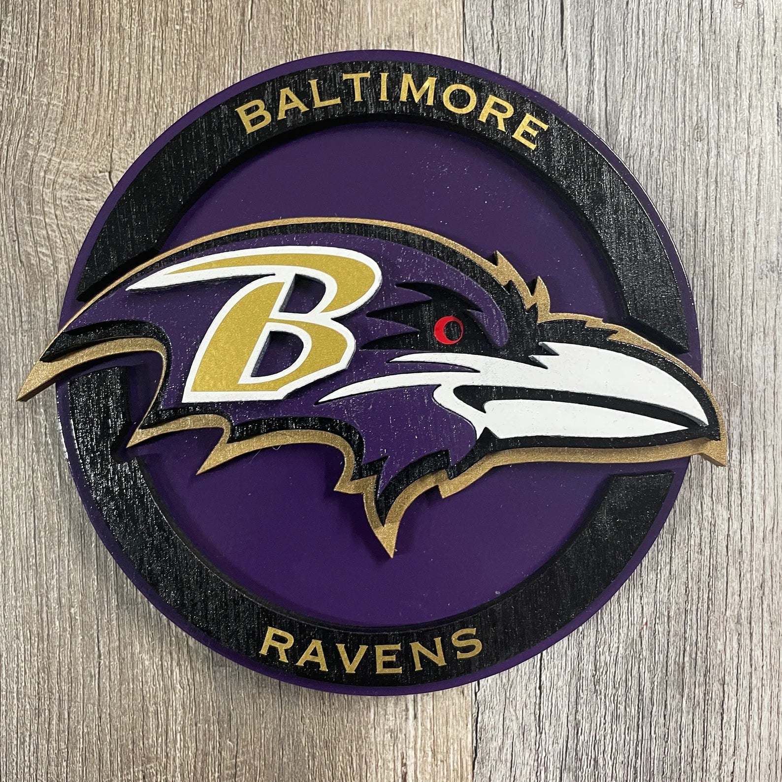 Baltimore Ravens - Layered Wood Sign For the Sports Lover Arizona Copper Beard