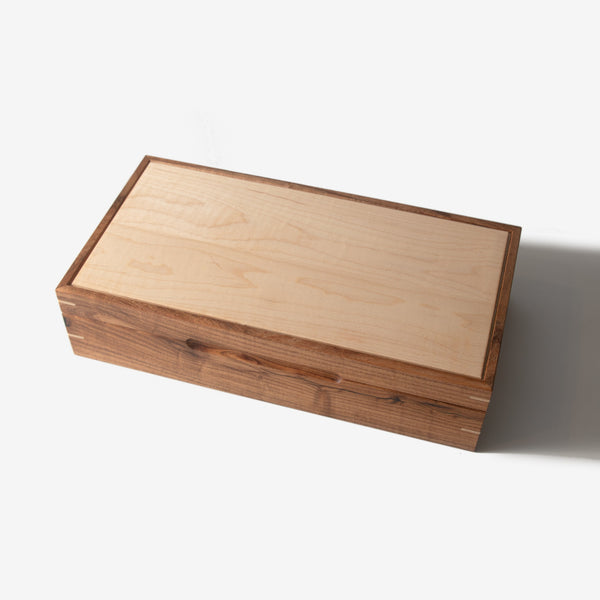 Watch Box - Desert Mesquite and Curly Maple - 8 Watch Compartments