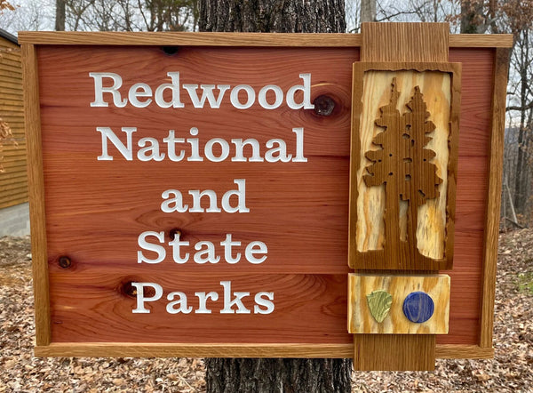Redwood National & State Park – Wood Replica Entrance Sign For the Outdoorsman Tiny Wooden Signs
