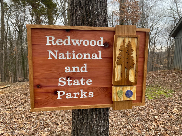 Redwood National & State Park – Wood Replica Entrance Sign For the Outdoorsman Tiny Wooden Signs