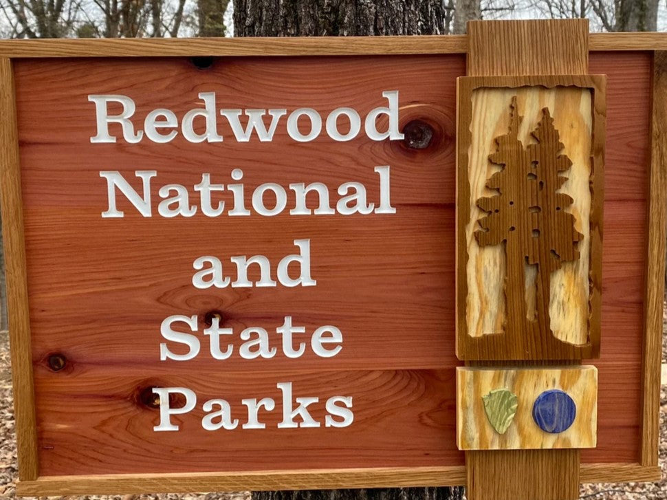 Redwood National & State Park – Wood Replica Entrance Sign For the Outdoorsman Tiny Wooden Signs