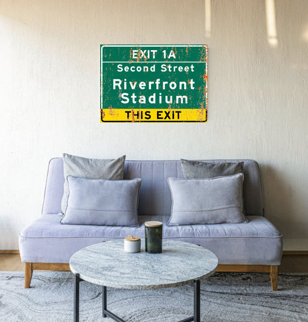 Riverfront Stadium – Classic Stadium Metal Sign