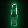 Rollin Rock neon bottle sign with green illuminated outline and label detail